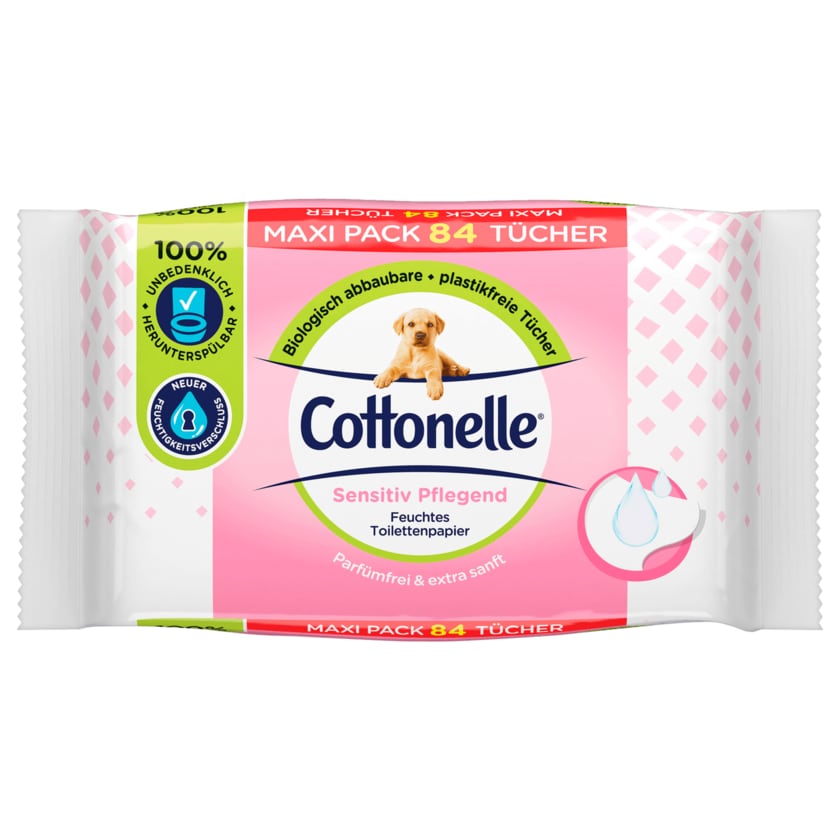 Cottonelle Feuchtes Toilettenpapier Sensitiv Pflegend 84 Tücher